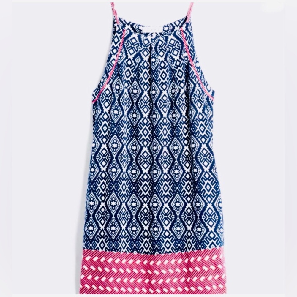 THML x Anthropologie Dress Medium Marlayna Halter Knit Graphic Ikat Pockets